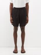 Commas - Elasticated-waist Linen-blend Shorts - Mens - Black