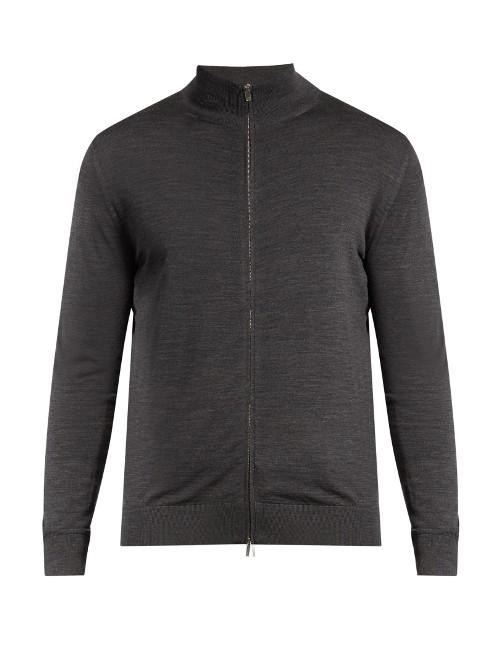 Ermenegildo Zegna Zip-through High-neck Wool Sweater