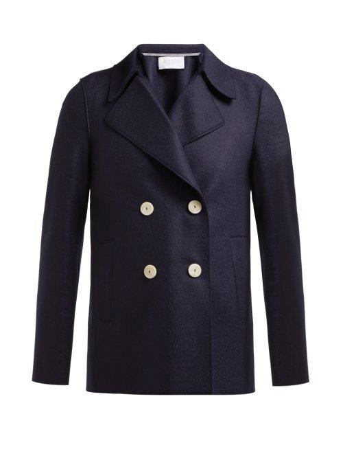 Matchesfashion.com Harris Wharf London - Wool Pea Coat - Womens - Navy
