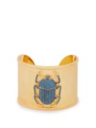 Matchesfashion.com Begum Khan - Pharoah Crystal Embellished Gold Vermeil Cuff - Womens - Blue
