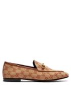 Matchesfashion.com Gucci - Jordaan Gg Jacquard Canvas Loafers - Womens - Beige Multi