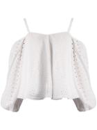 Matchesfashion.com Anna October - Puff Sleeve Off The Shoulder Broderie Anglaise Top - Womens - White