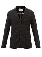 Oliver Spencer - Patch-pocket Virgin-wool Blend Twill Suit Jacket - Mens - Dark Grey