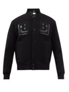 Burberry - Logo-patch Wool-blend Varsity Jacket - Mens - Black