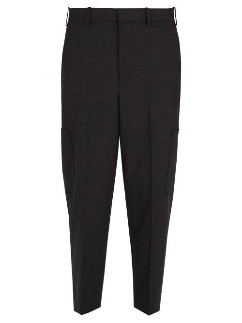 Matchesfashion.com Neil Barrett - Wool Blend Cargo Trousers - Mens - Black
