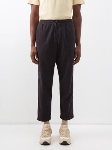 Ymc - Alva Drawstring-waist Cotton Trousers - Mens - Black