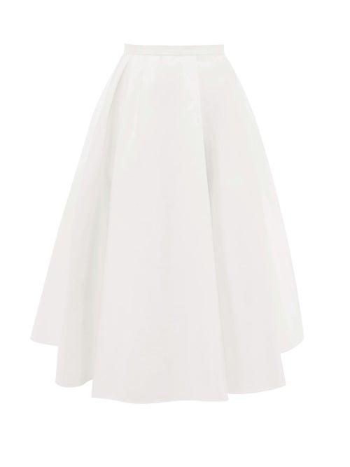 Matchesfashion.com Rochas - A-line Satin Skirt - Womens - Ivory