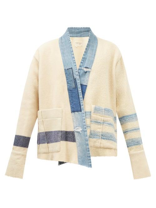 Greg Lauren - Shawl-collar Wool-blend Overshirt - Mens - White
