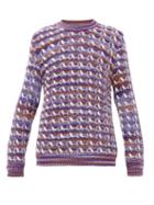 Matchesfashion.com Acne Studios - Kobra Chevron Knit Sweater - Mens - Purple