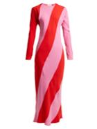 Attico Envers Diagonal-striped Crepe Dress