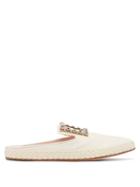 Matchesfashion.com Roger Vivier - Rv Lounge Crystal-buckle Leather Mules - Womens - Ivory