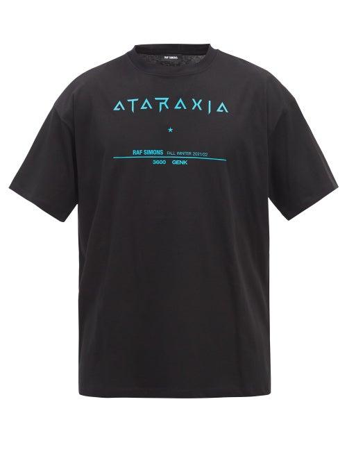Raf Simons - Ataraxia-print Cotton-jersey T-shirt - Mens - Black