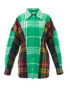 Matchesfashion.com Rave Review - Siri Upcycled Check Wool Jacket - Womens - Green Multi