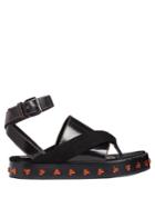 Ellery Clique Embellished Suede And Leather Sandals