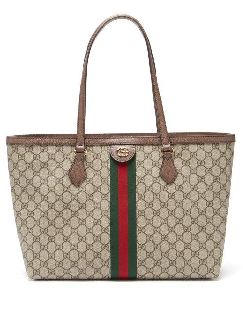 Ladies Bags Gucci - Ophidia Web-stripe Gg Supreme Canvas Tote Bag - Womens - Grey Multi