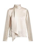 Matchesfashion.com Erdem - Yvonna Polka Dot Print Silk Blouse - Womens - White Multi