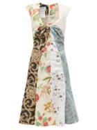 Matchesfashion.com Marine Serre - Drapery Upcycled Cotton-poplin Dress - Womens - White Multi