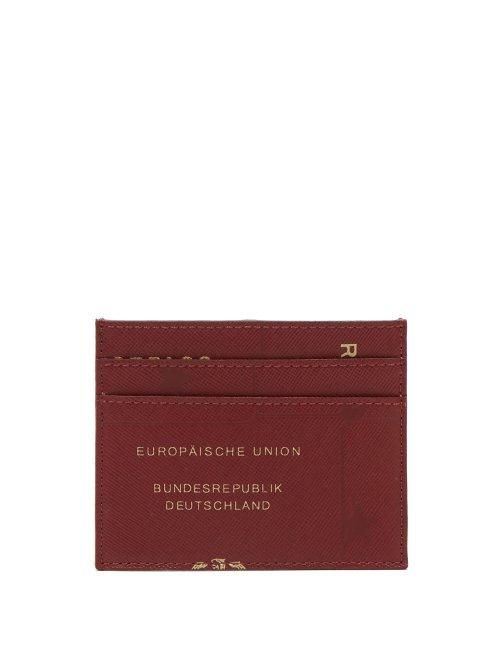 Matchesfashion.com Vetements - Leather Passport Print Cardholder - Mens - Burgundy