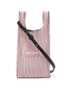 Lastframe - Mini Striped Ribbed-knit Cross-body Bag - Womens - Pink