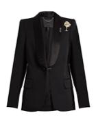 Marc Jacobs Satin-lapel Embellished-brooch Wool Tuxedo Jacket
