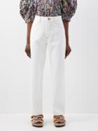 See By Chlo - High-rise Buckle-back Straight-leg Jeans - Womens - White