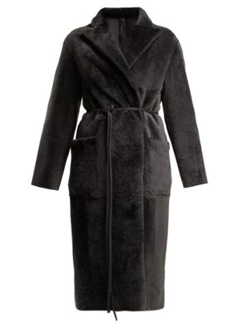Matchesfashion.com Giani Firenze - Luisa Reversible Shearling Coat - Womens - Grey