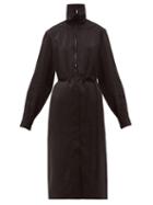 Matchesfashion.com Lemaire - Zipped Silk Blend Dress - Womens - Black