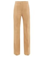 Matchesfashion.com Diane Von Furstenberg - Kimberley Flared Cuff Technical Twill Trousers - Womens - Camel