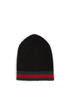 Gucci Striped-edge Ribbed-wool Beanie Hat