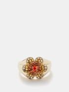 Yvonne Leon - Daisy Diamond, Sapphire & 9kt Gold Ring - Womens - Gold Multi