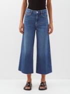 Frame - High-rise Cropped Wide-leg Jeans - Womens - Mid Denim