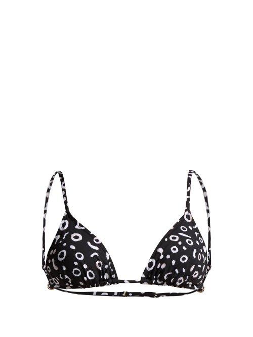 Matchesfashion.com Fisch - Coco Triangle Bikini Top - Womens - Black White