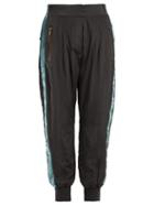 Matchesfashion.com Haider Ackermann - Sophora Velvet Trimmed Silk Charmeuse Track Pants - Womens - Dark Grey