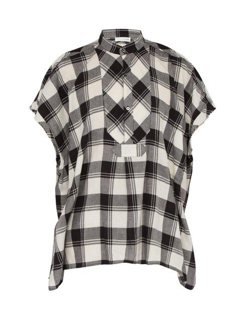 Matchesfashion.com Faith Connexion - Sleeveless Checked Cotton Shirt - Mens - Black White