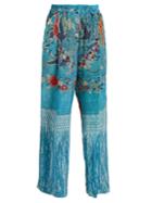 By Walid Wide-leg Silk Crepe De Chine Trousers