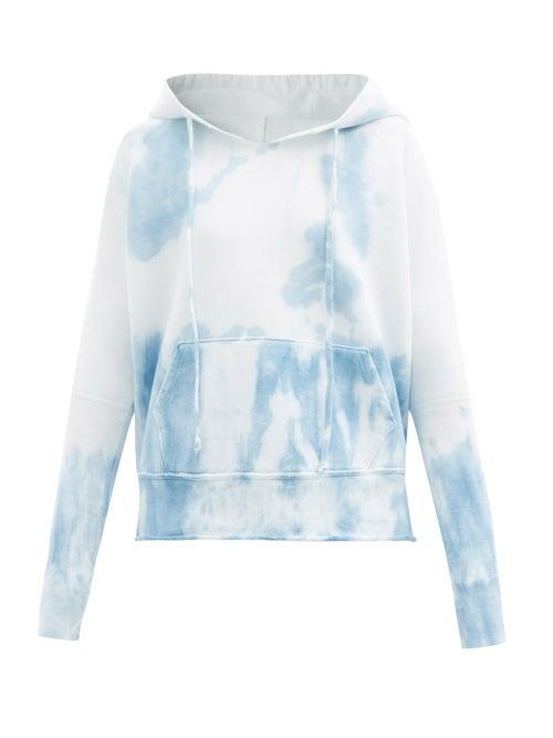 Matchesfashion.com Nili Lotan - Janie Tie-dyed Cotton-jersey Hooded Sweatshirt - Womens - Light Blue