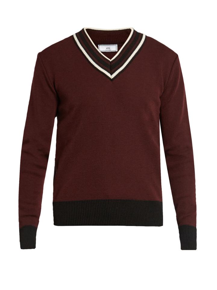 Ami V-neck Wool Sweater