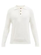 Brunello Cucinelli - Raglan-sleeve Cotton Polo Sweater - Mens - White