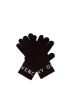Matchesfashion.com Givenchy - Logo-intarsia Wool Gloves - Mens - Black White