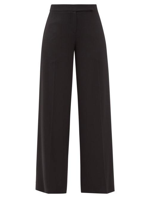 Emilia Wickstead - Benny Tailored Wide-leg Wool-crepe Trousers - Womens - Black