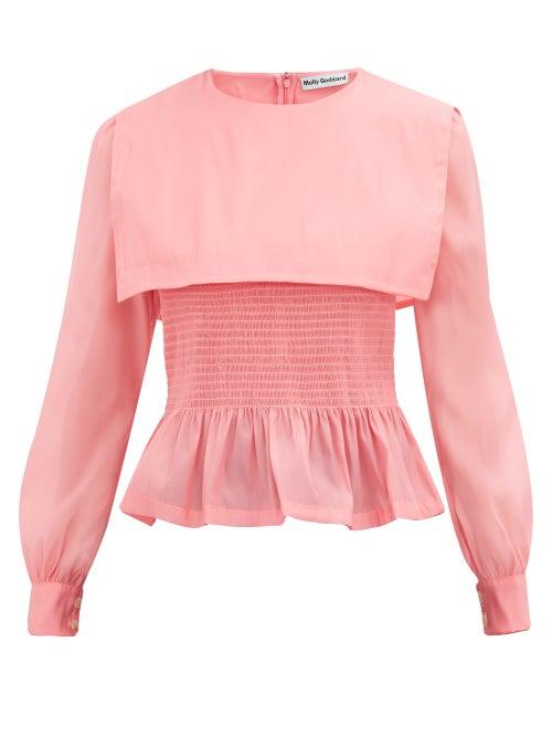 Matchesfashion.com Molly Goddard - Penny Smocked Organza Top - Womens - Pink