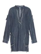 Raquel Allegra Frayed-edge Cotton-chambray Dress