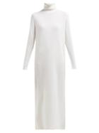 Matchesfashion.com Allude - Roll Neck Wool Blend Sweater Dress - Womens - Ivory