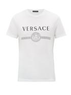 Matchesfashion.com Versace - Logo Print Cotton Jersey T Shirt - Mens - White