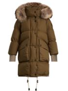 Burberry Fur-trimmed Quilted-down Cotton Coat