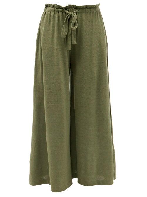 Ladies Lingerie About - Linen-blend Jersey Pyjama Trousers - Womens - Khaki
