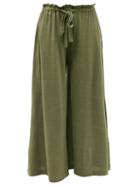 Ladies Lingerie About - Linen-blend Jersey Pyjama Trousers - Womens - Khaki