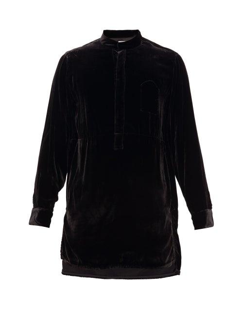 Matchesfashion.com Sasquatchfabrix - Long Length Velvet Shirt - Mens - Black