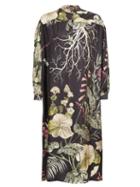 Matchesfashion.com Biyan - Liga Ayssen Floral-print Silk-twill Dress - Womens - Black Multi