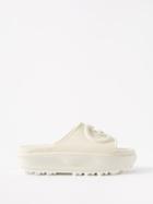 Gucci - Miami Gg-embossed Rubber Platform Slides - Womens - Cream White